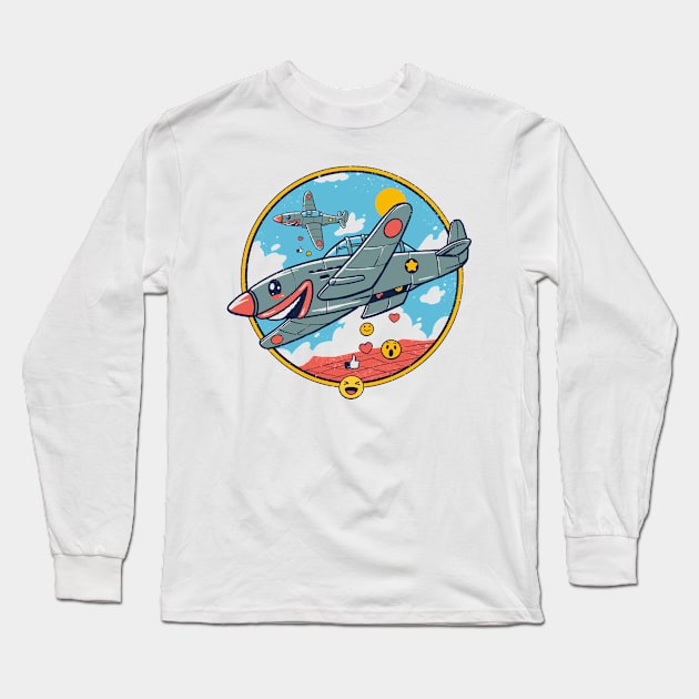 Kamikaze Likes and Smiles Long Sleeve T-Shirt by Vincent Trinidad Art